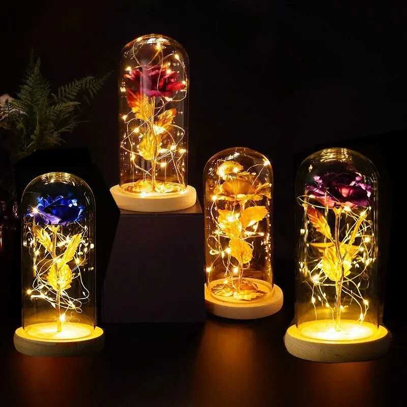 Eternal Life Flower Gold Foil Rose Valentine Gift Creative Gift LED Night LightXJ250710