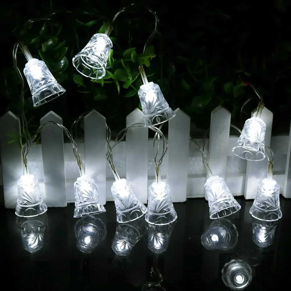 Led Christmas Lights Mini Bells Garland 1.5m 3m 6m Fairy String Lights Battery Operated Christmas Party Tree Decoration For Home XJ250710