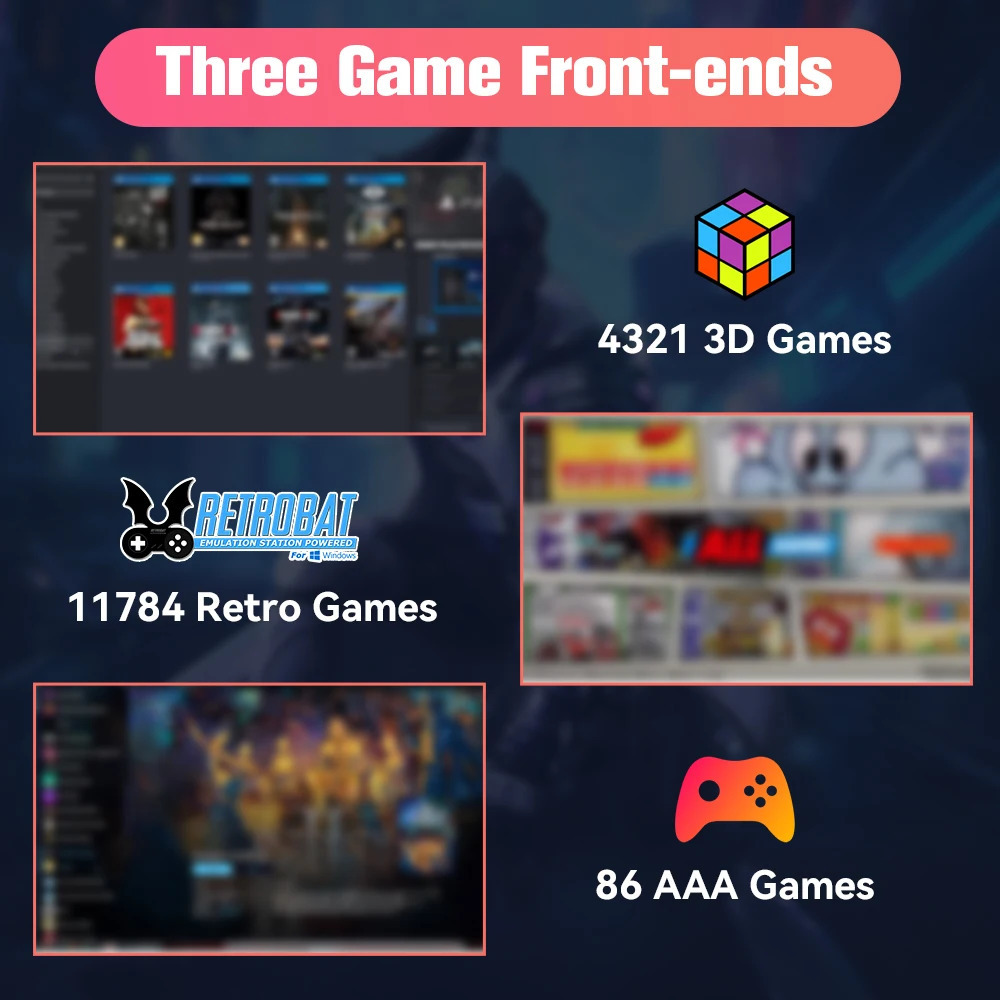 Playzone 1TB Retro Game SSD For PS5XboxSwitchPS3 Portable Emulator Consoles With 16000 Games Plug Play Win PCLaptop 250703