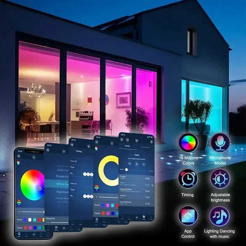 5050 Bluetooth APP Control LED Strip Light RGB WIFI Flexible Diode Decoration for Festival Party TV Desk Bedroom XJ250710