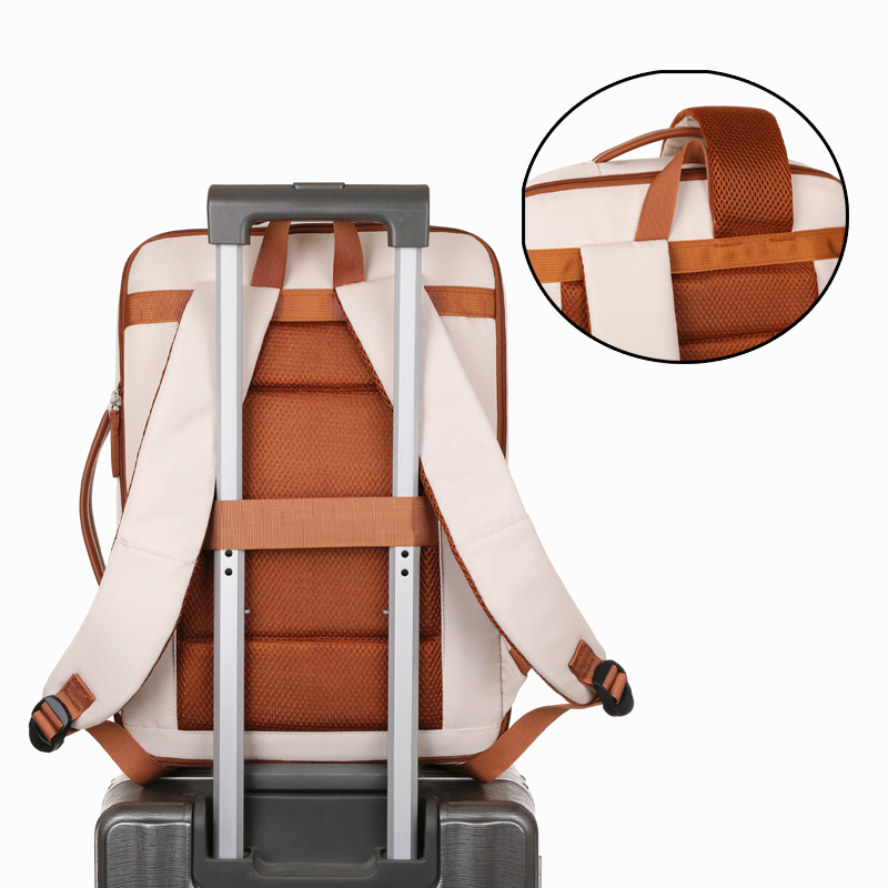 Expandable capacity backpack with shoulder strap, suitable for airport check-in, business travel computer bag