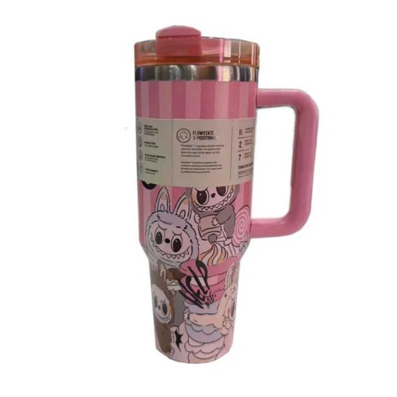 40oz covered cup holder with handle and straw suitable for travel X250711