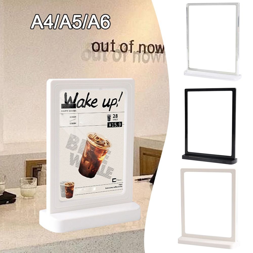 Acrylic Panel Wine Catalog Menu Stand Vertical A4 A5 A6 Photo Display Frame Desktop Ornament Transparent Black White H260306