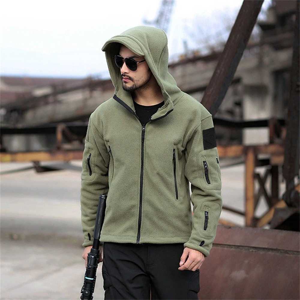 Men US Military Winter Thermal Fleece Tactical Jacket Outdoors Sports Hooded Coat Military Softshell Hiking Outdoor Army Jackets W250711