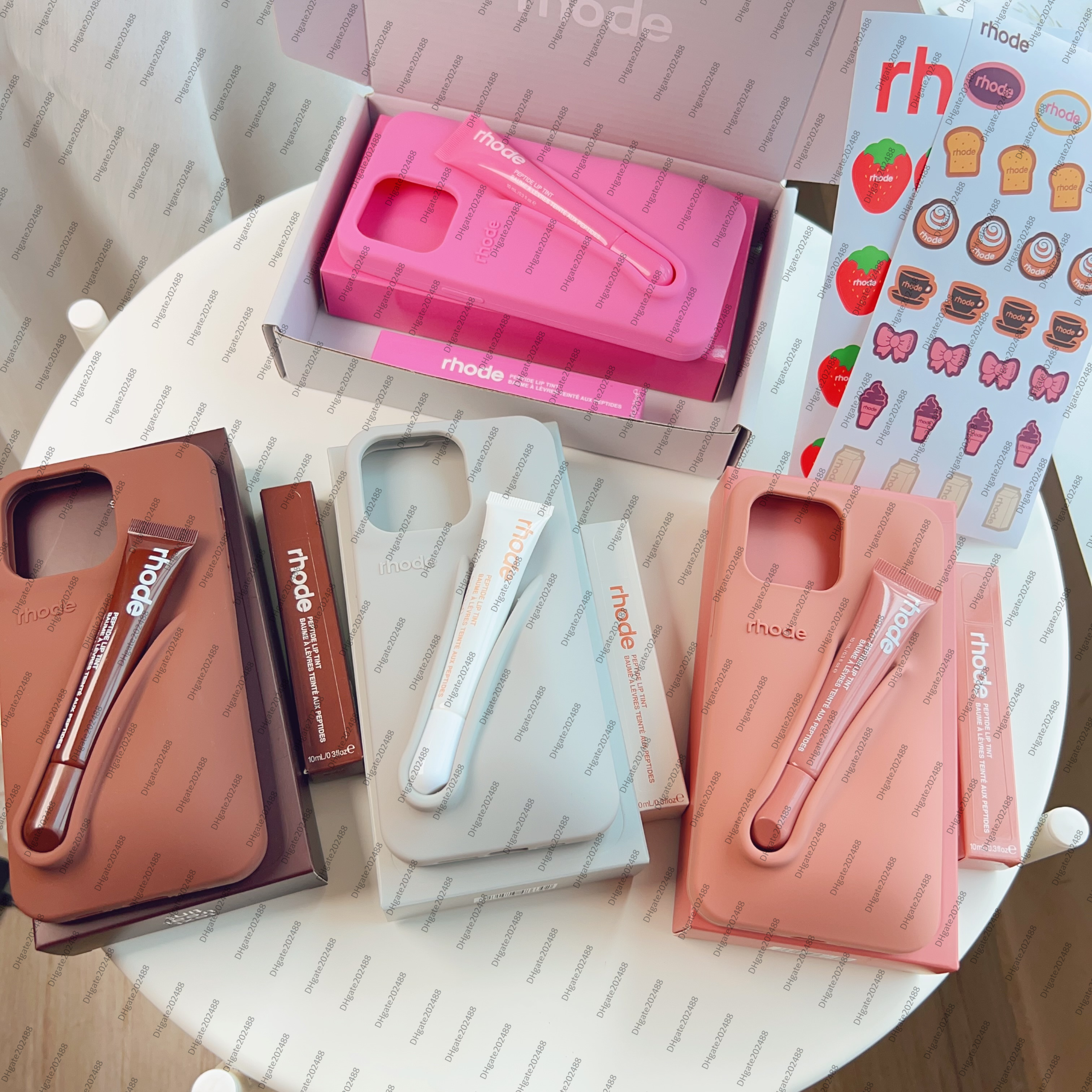 Rhode case Lipstick Portable Case Design Lip Gloss Lipstick Lip Balm 3D Make-Up Silicone Phone Case for iPhone 16 plus 15 14 13 12 Pro Max Holder