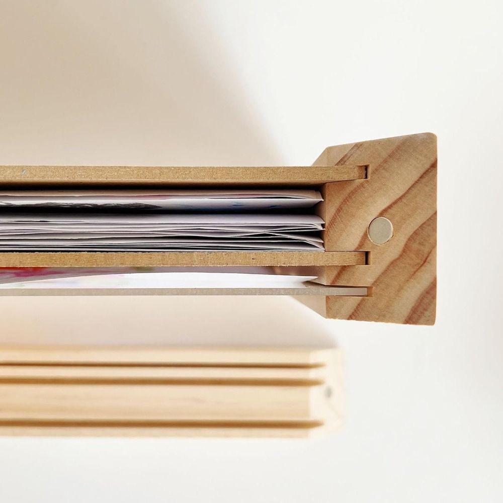 Wall Decoration Wooden Art Rotatable Changeable Cards Display Holder Family Portraits Memorial Photo Frame Kids H260306