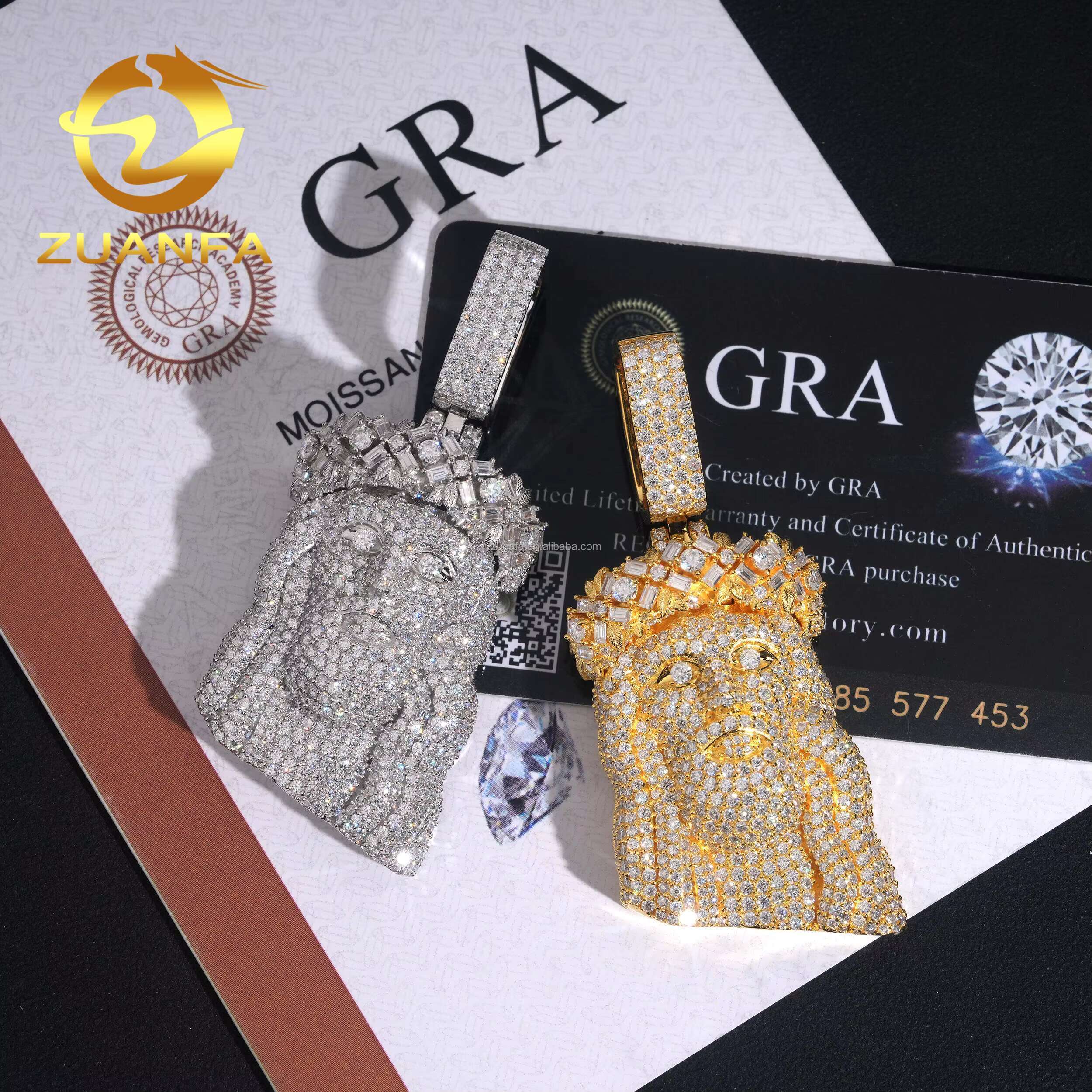 In Stock 2025 Hot Selling Fashion Man Jewelry Hip Hop Pendant 925 Sterling Silver VVS1 Moissanite Diamond Jesus Pendant Man Gift