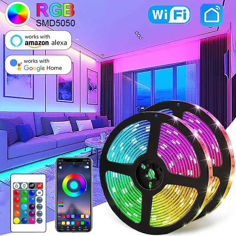 LED Strip Light WIFI Bluetooth Control 5050 RGB LED Lights Flexible Ribbon LED Lights 1M-30M 5V USB TV Backlight Room Decoration XJ250710