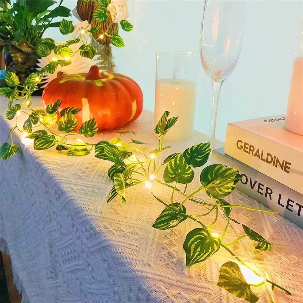 2/5/10m Ivy Fake Vines Artificial Ivy String Light Leaf Wall Leaves for Room Garden Wedding Wall Decoration Battery Powered XJ250710