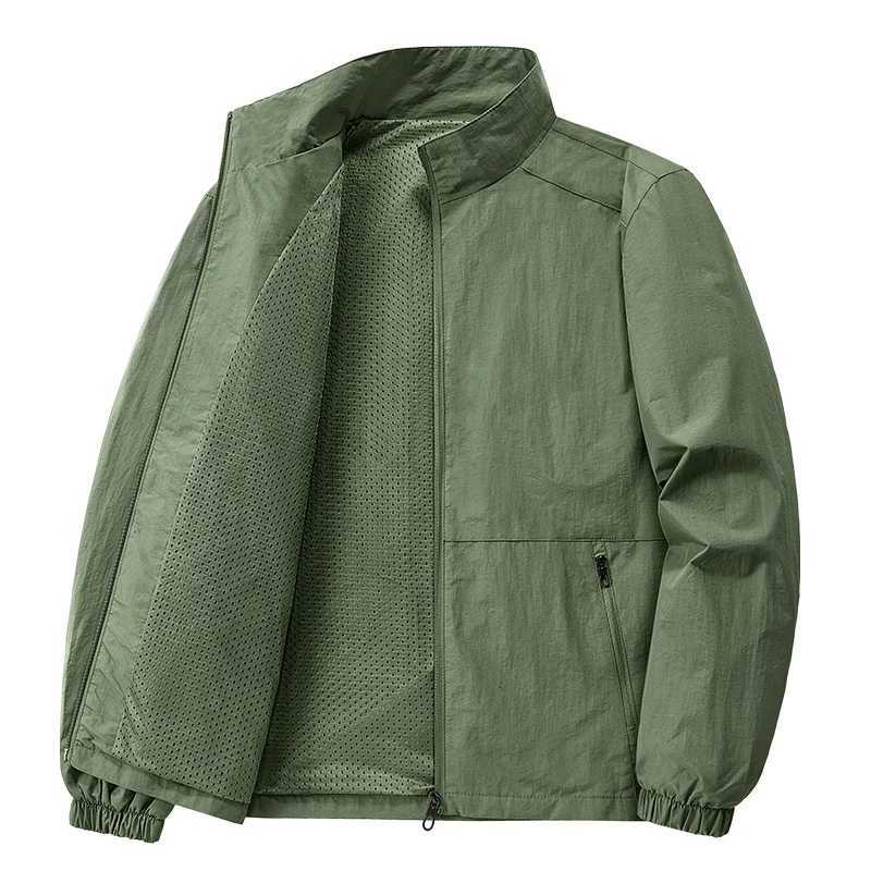 Mens Spring-Autumn Jackets Breathable with Pockets Versatile Suitable for Outdoor Activities Stand-up Collar Casual Style W250711