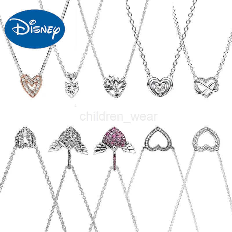 Disney Shiny New Heart-Shaped For The Lady Necklace Is A Fitting For Original Pandora Luxury Jewelry Pop Pendant DIY Gift W20250711