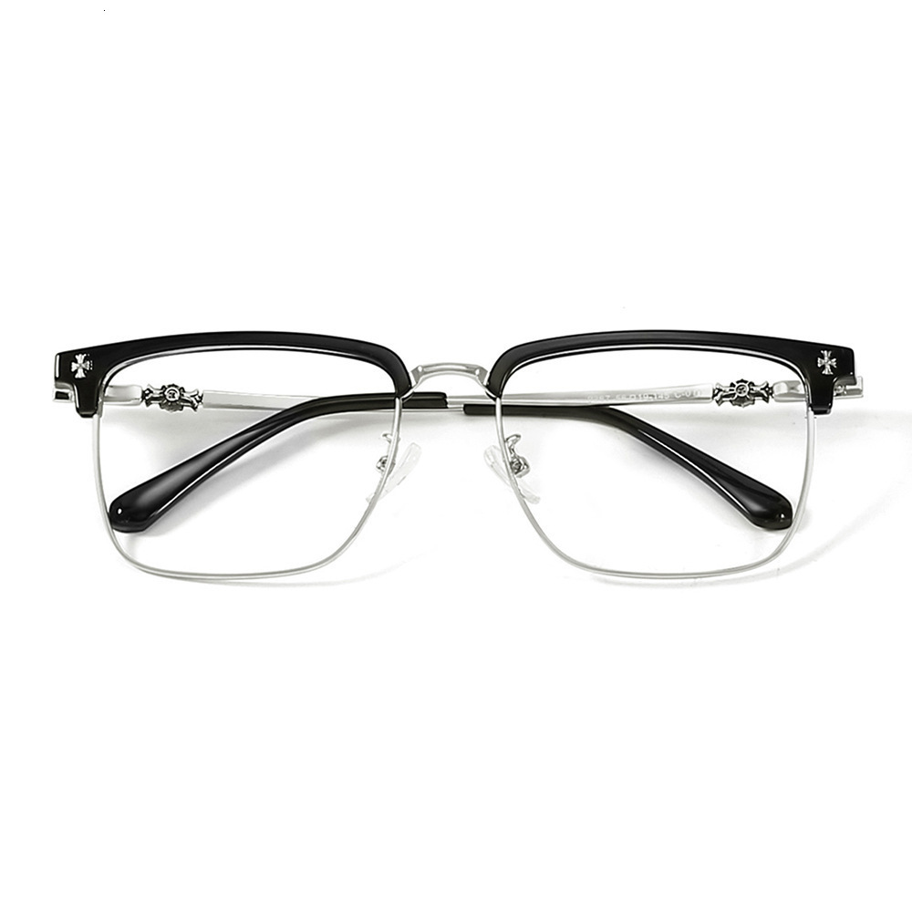 Men Classic Chrome Style Hearts Reading Glasses Anti Blue Light Myopia Glasses Pochromic Prescription Optical Eyewear250711
