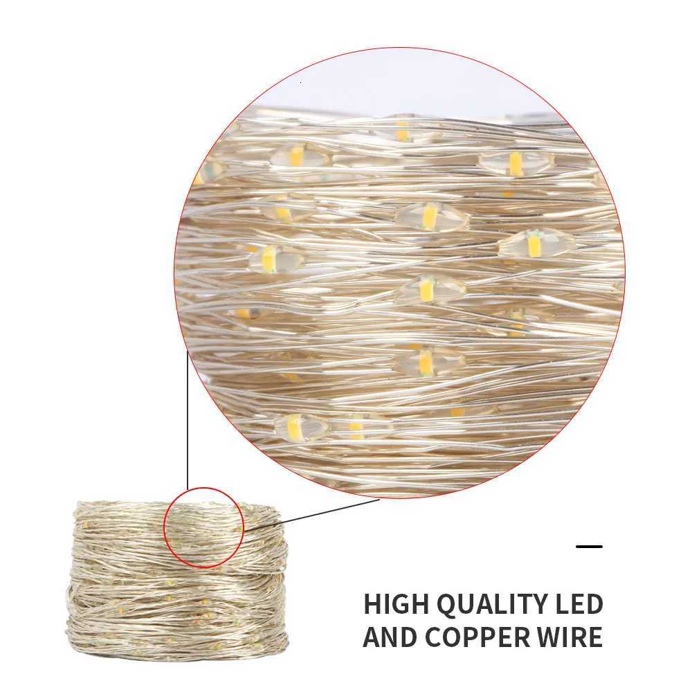 50M/100M LED String Lights Silver Wire Fairy Lights Garland For Outdoor Wedding New Year Tree Terrace Party Decoration XJ250710