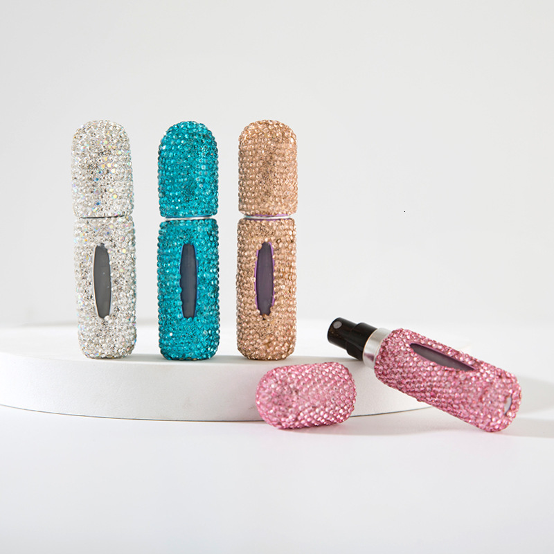 Small Window 5ml Bottom Direct Refill with Dia-Studded Spray Press-Activated Empty Perfume Bottle