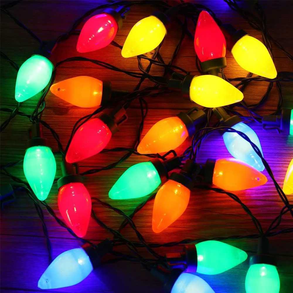 Battery Tsh Bulbs Christmas String Lights Remote Control LED Strawberry Garland Fairy Lights Outdoor Lighting Xmas Tree Decor XJ250710
