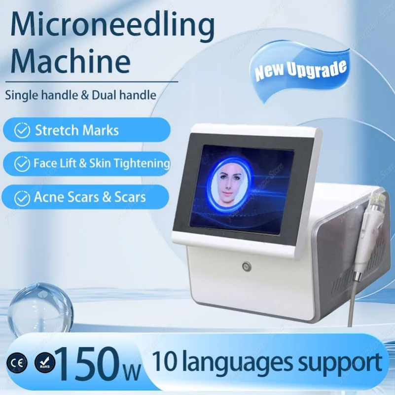 2-in-1 RF Microneedling System for Face and Body Treatment Wrinkle Removal and Firming Stretch Mark Removal