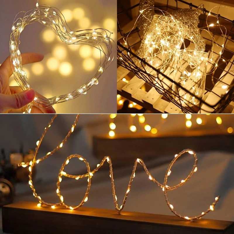 5PCS LED Fairy Lights Battery Operated 3 Modes Copper Wire String Lights for Wedding Birthday Party Gift Cake Bouquet Decor XJ250710