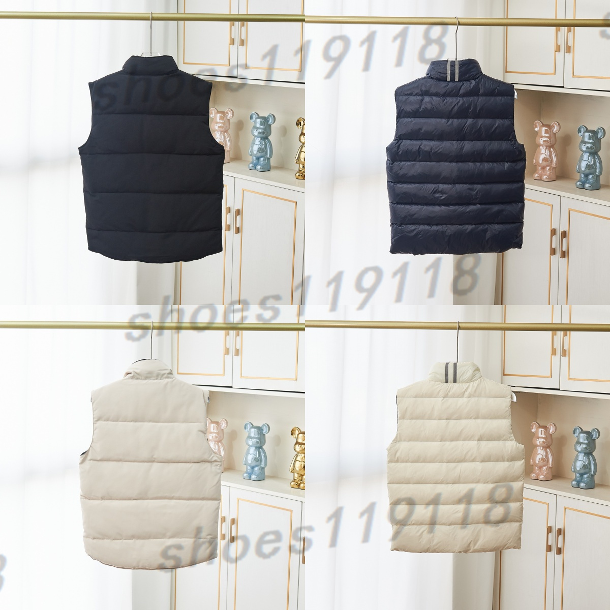 Puffer Vest Designer Vest Body Warmer Gilet Jacket Men Designer Stand Collar Zipper Button Letters Embroidery Casual Slim White Duck Down Winter Mens Femme Veste