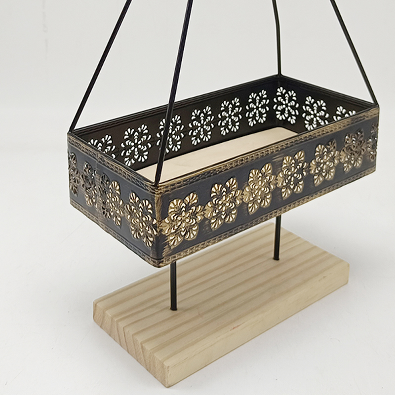 Multifunctional Industrial Hand-Held Tray - Solid Wood Board with Steel Frame for Home/Shop Decor