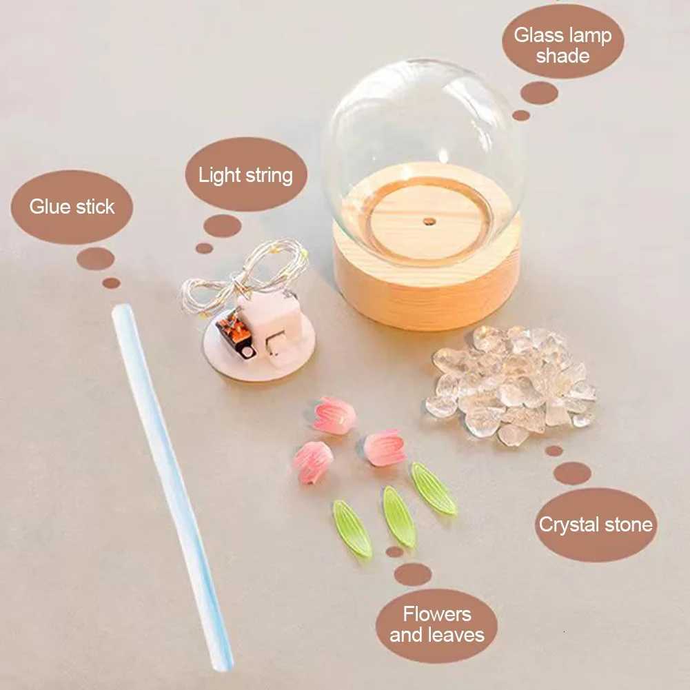 100% Tulip Night Light Cute Bedroom Room Decor Floral Lamp Valentines Day Gift Lampara Tulipanes Girlfriend DIY Material HandmadeXJ250710