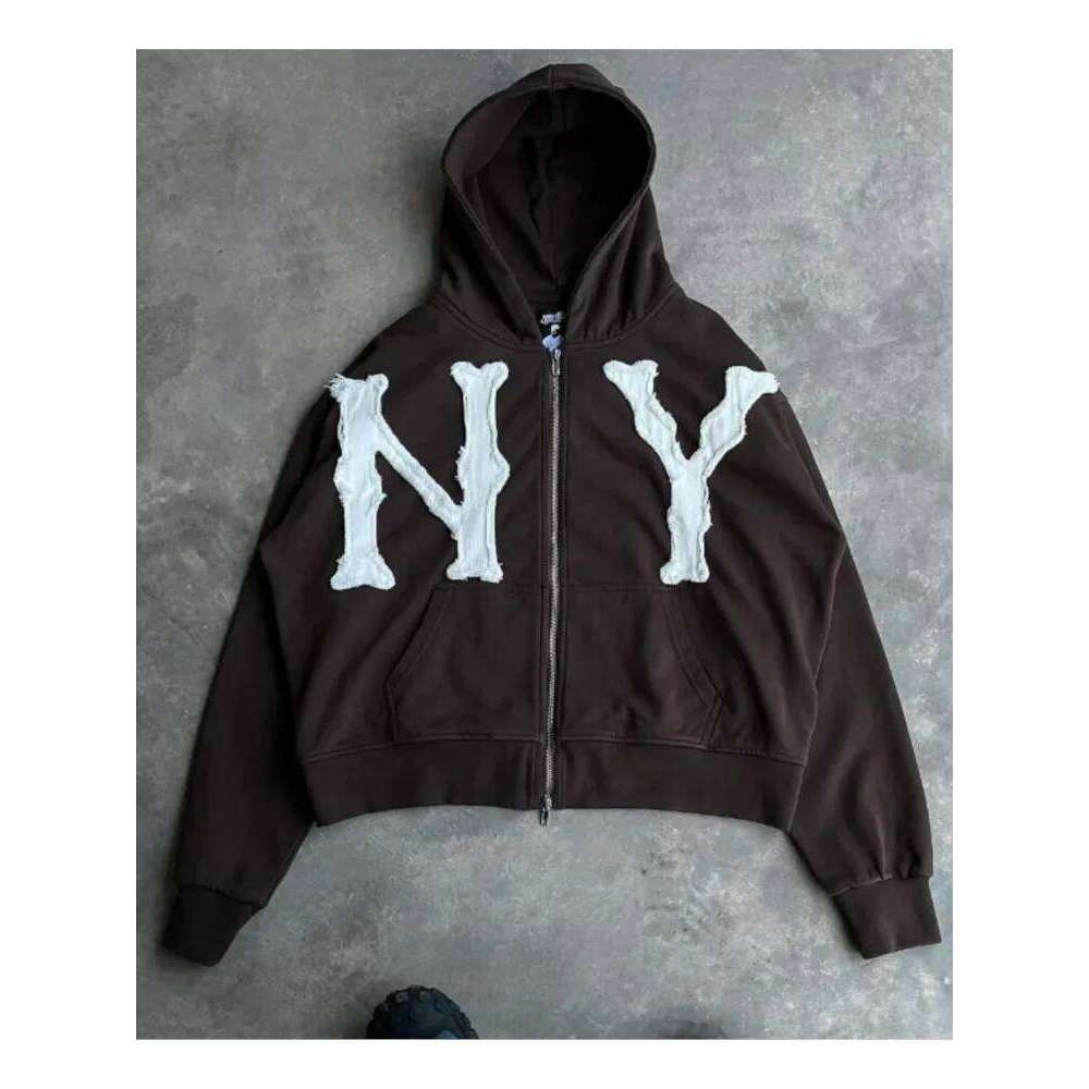 hoodie Oversized Sweatshirt Women Y2k American High Street Trend Jacket Men Letter Embroidered Zipper Hoodie Haruku Fashion Retro Top jacket