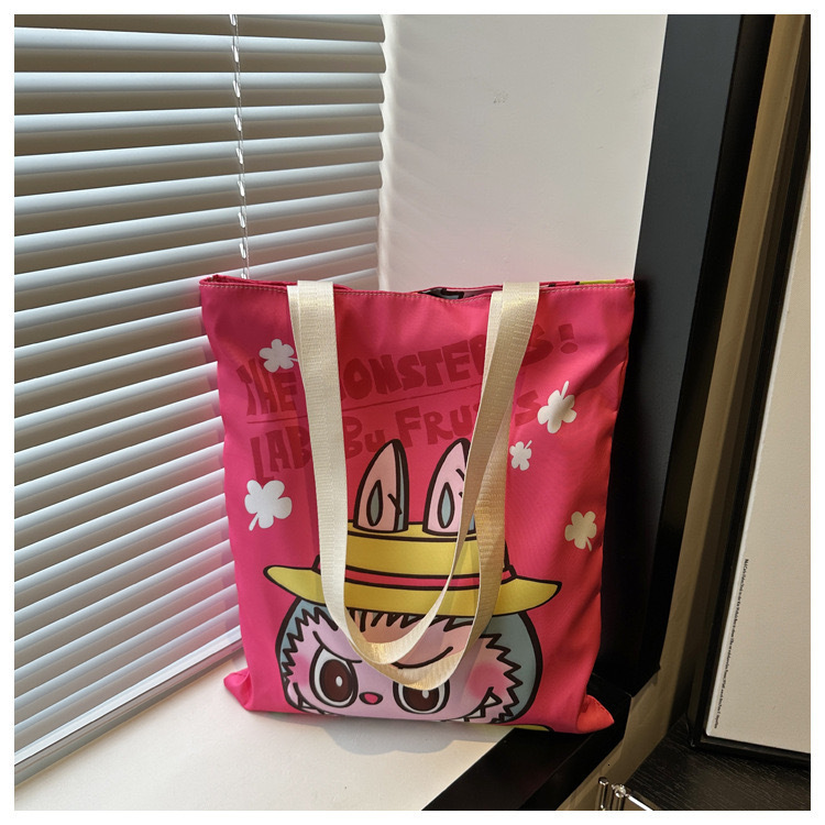 Style Labubu Canvas Bag Versatile Shoulder Bag Large Capacity Student Class Commuting Tote Bag Canvas Bag for Women 250710