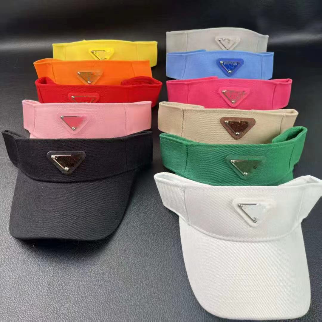 Prrada Triangle Logo Sun Hat Lightweight Sun Protection Stylish And Breathable Summer Accessory Unisex Multi Color Visors