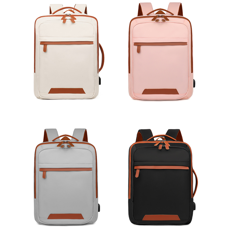 Color-matched dual-shoulder bag - Simple design, large capacity, suitable for commuting and traveling with a computer.