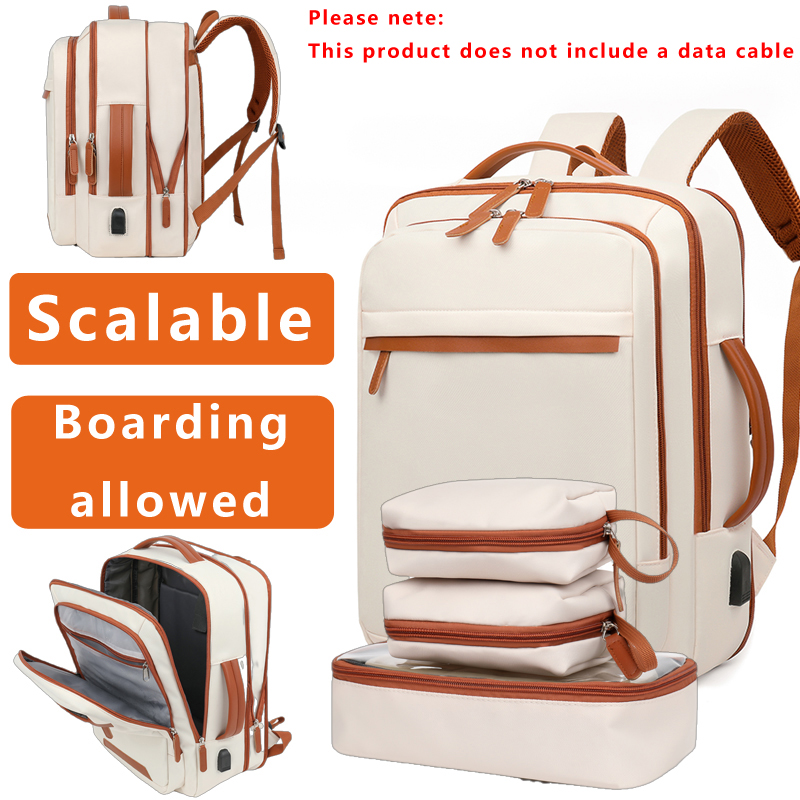 Color-matched dual-shoulder bag - Simple design, large capacity, suitable for commuting and traveling with a computer.
