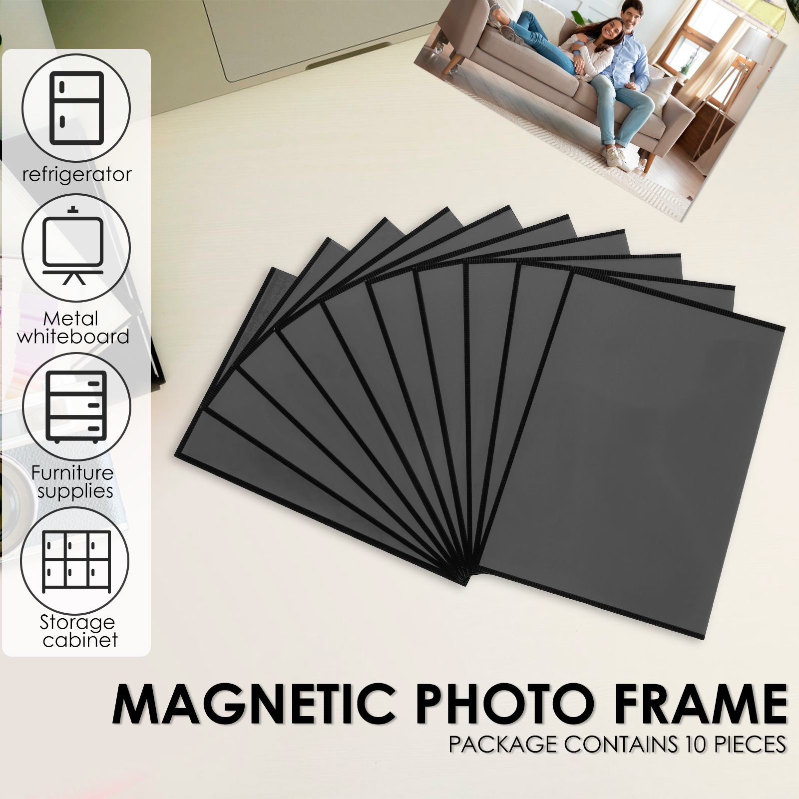10Pcs Picture Frames 4x6 Inch 5x7Inch Pocket Reusable Sign Holder Clear PVC Photo Frame for Refrigerator H260306