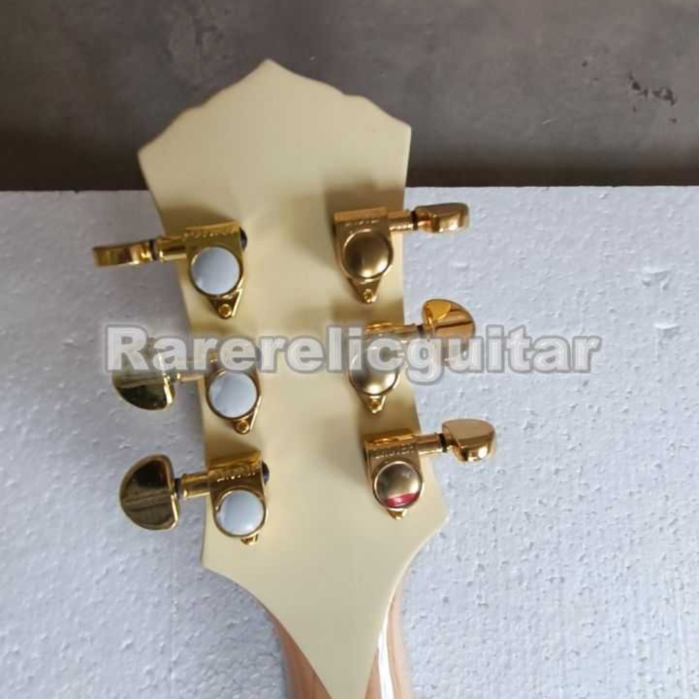 Wylde Audio Cream and Black Design Electric Guitar Skull Graphic, EMG Pickups, and Grover Tuners