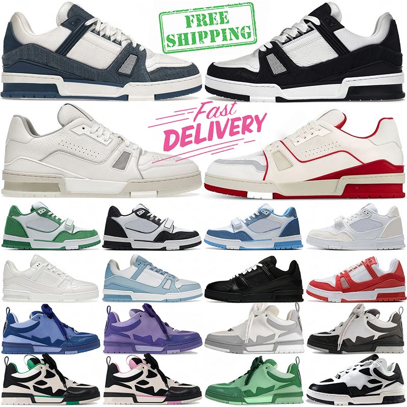 Free Shipping Designer Dress Shoes Platform Sneaker Women Mens Trainers Black Blue White Grey Red Green Skate Sneaker Men Outdoor Flat Trainer 36-45