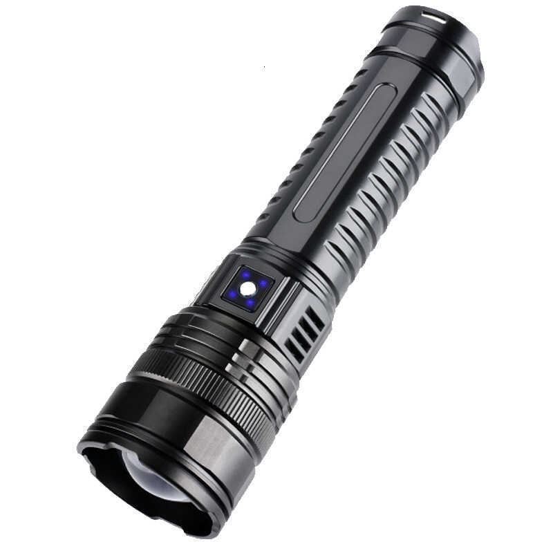 Most Powerful LED Flashlight Rechargeable Type-c Flashlight Long Range 6000M Tactical Torch Light For Fishing Hunting 241105