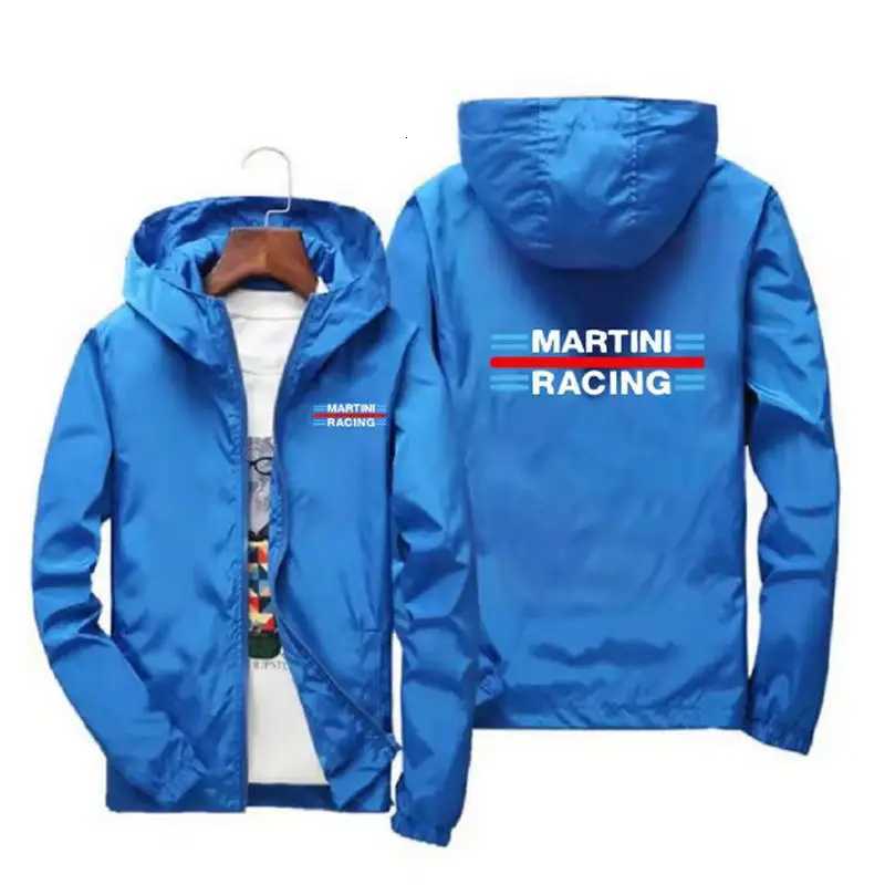 Martini Racing Mens Coat Thin Sunscreen Skin Zipper Hooded Windbreaker Sports Pilot Jacket Beach Parkas Cycling Tops Plus Size W250711
