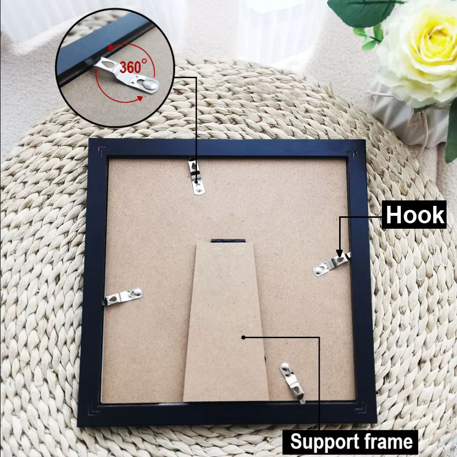 Square Wall Hanging With Mat 20X20cm Wood Picture Frame Stand For Pictures Photo Decor Commemorative Gift H260306