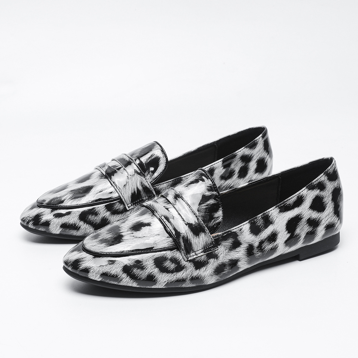 Free shipping designer shoes Women Shoes Large Size Women Shoes 3545 Spring and Autumn Round Toe Flat Leopard Print Single Shoes NonSlip Large Sole he