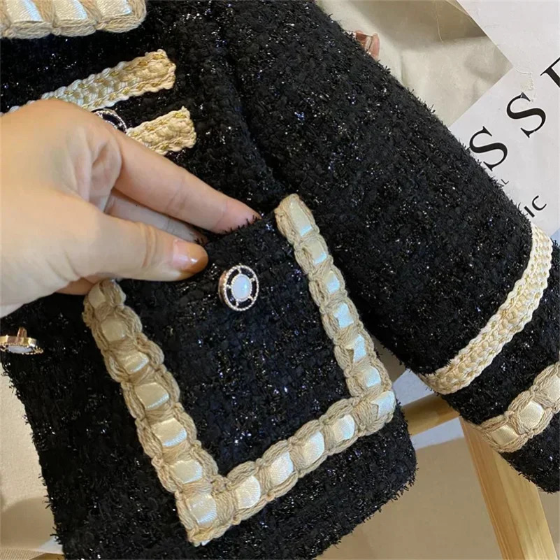 Girl 2 Piece Tweed Set Winter Suit Clothes for 1-10Years Childrens Cotton Padded Jacket CoatSkirt Kids Classic Outfits 250711