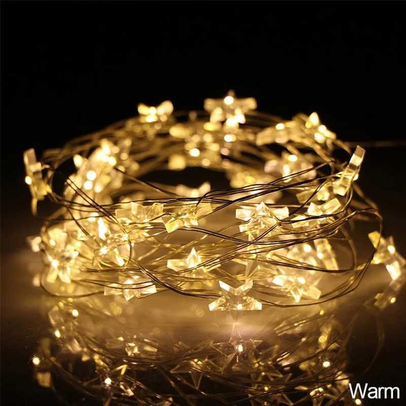 6M Star Fairy Lights Mini LED String Garland Decoration for Bedroom Garden Curtain Battery 3XAA Outdoor Wedding Party Lighting XJ250710