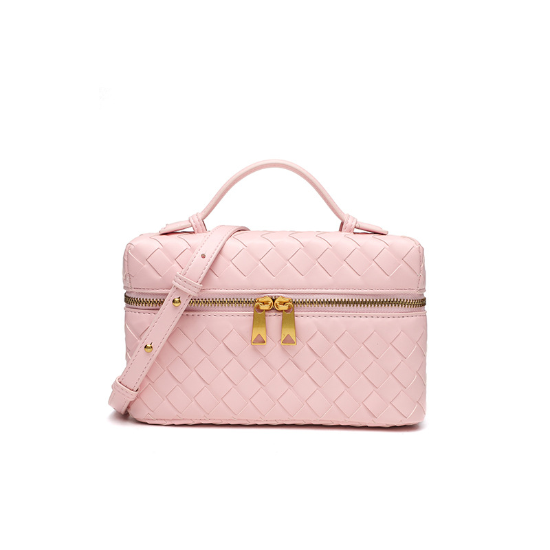 Hand - woven bags new style small square bags with a sense of high - end hand - held box bags single - shoulder and cross - body makeup bags