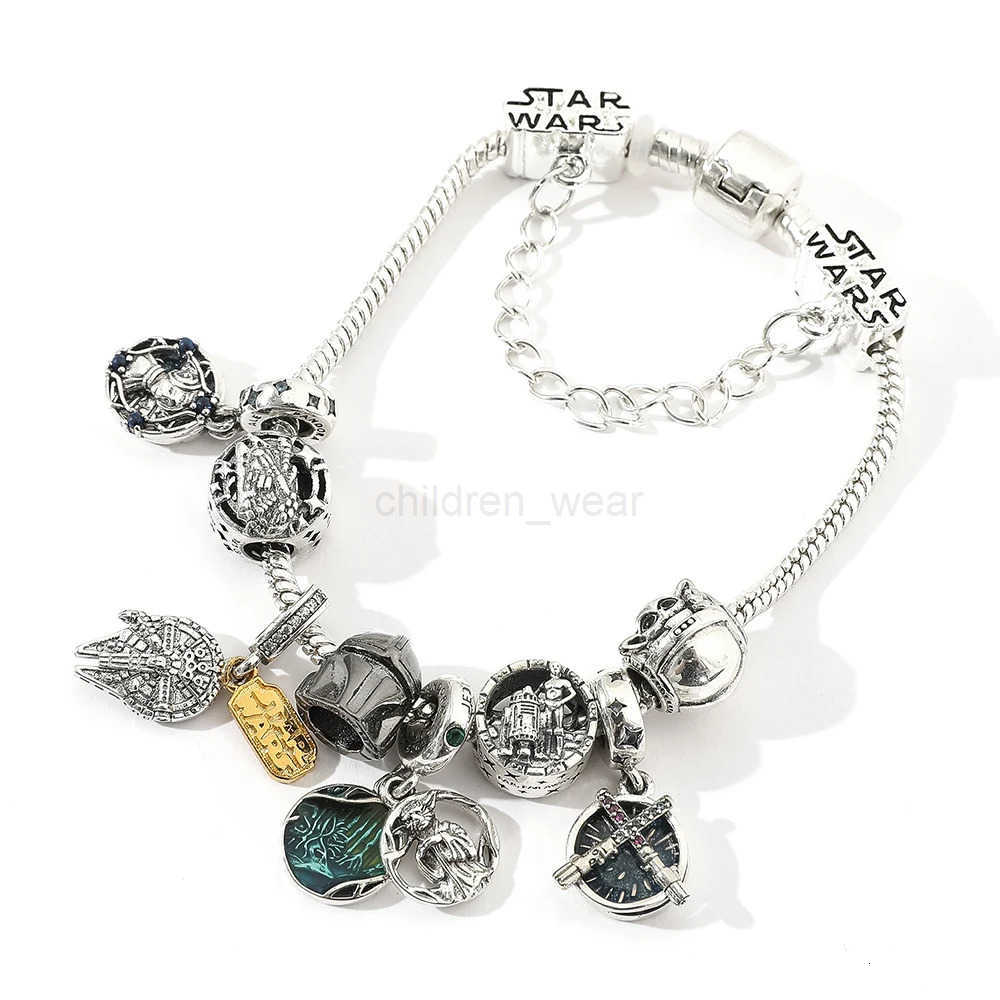 Disney Disney Star Wars Bracelet Darth Vader Ultimate Weapon Death Star Yoda R2D2 Millennium Falcon Charm DIY Jewelry Accessories W20250725
