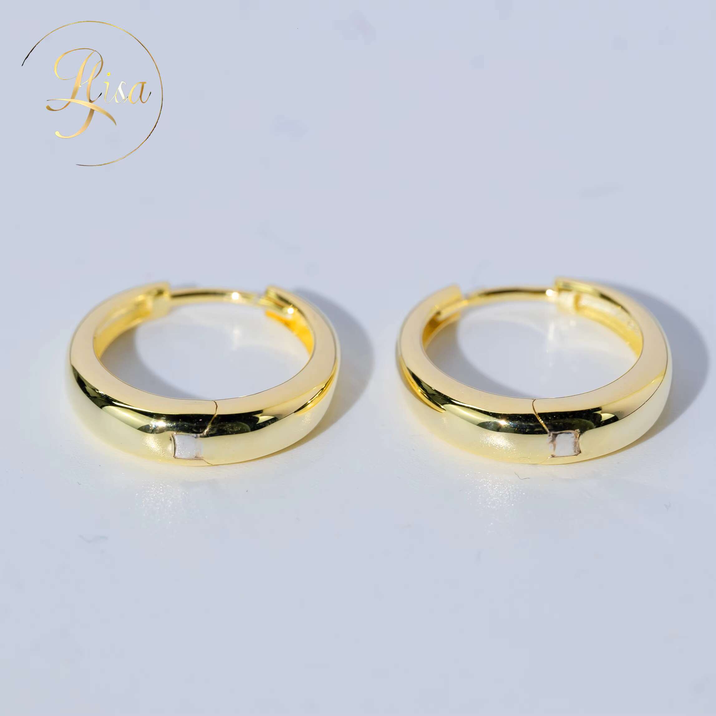 Factory Outlet 925 Sterling Silver VVS Hoop Earring New Design Yellow 18K Gold Plated for Wedding and Party Fine Jewelry