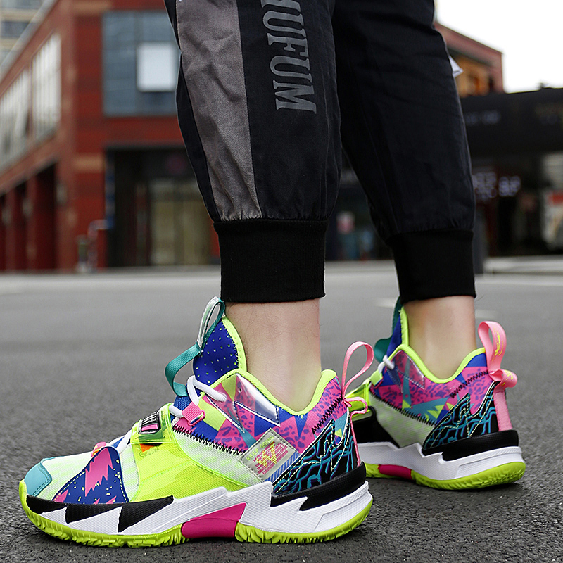 Westbrook Fashion Rainbow Basketball Shoes Men Breathable High top Basketball Shoes Outdoor Street Sneakers Unisex Shoes