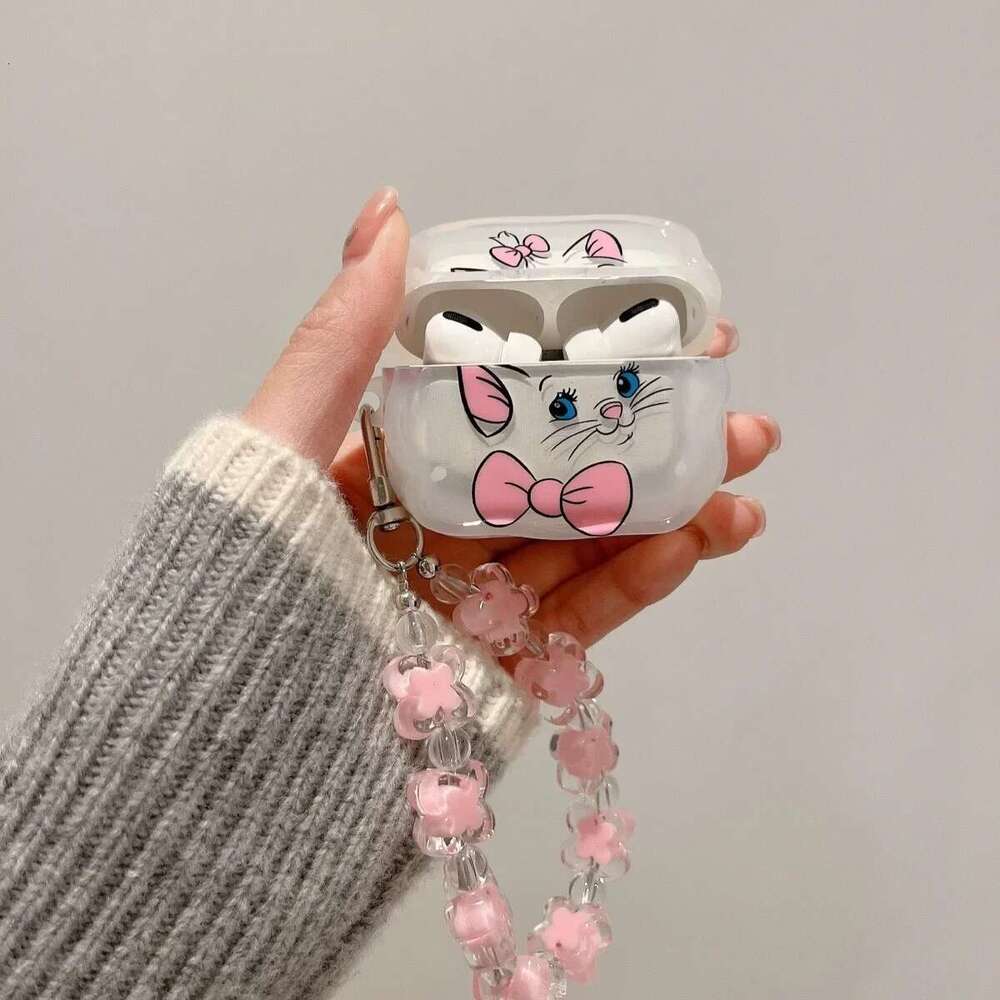 Cute Cat Headphone For Apple 1 2 3 Pro Wireless Bluetooth Cartoon Earphone Case for 4 with Keyring