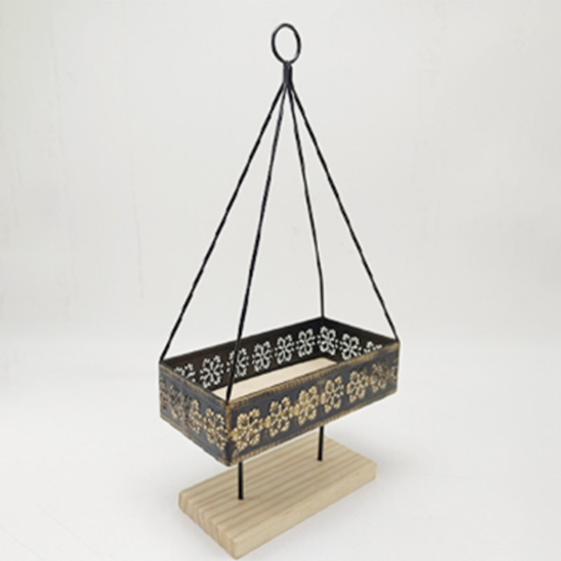 Solid Wood Multifunctional Handheld Tray Durable Steel-Framed Stand for Indoor Use