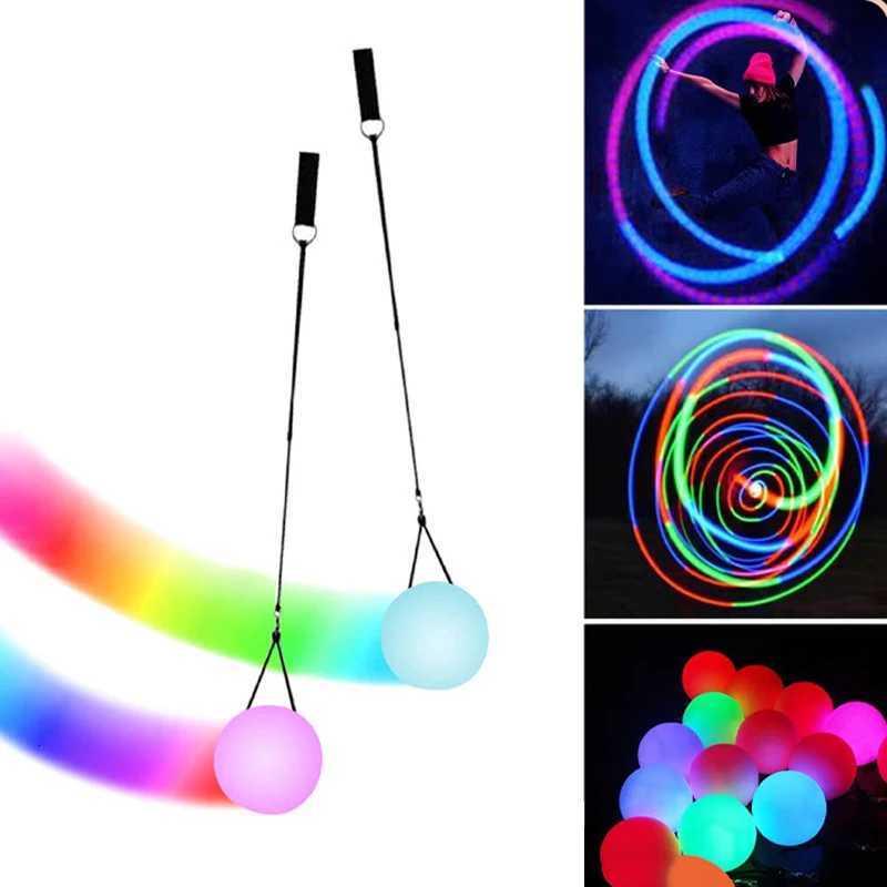 LED Colorful Luminous Ball Swing Flash Ball Dance Fitness Exercise Ball Halloween Christmas Childrens Light Ball ToysXJ250710