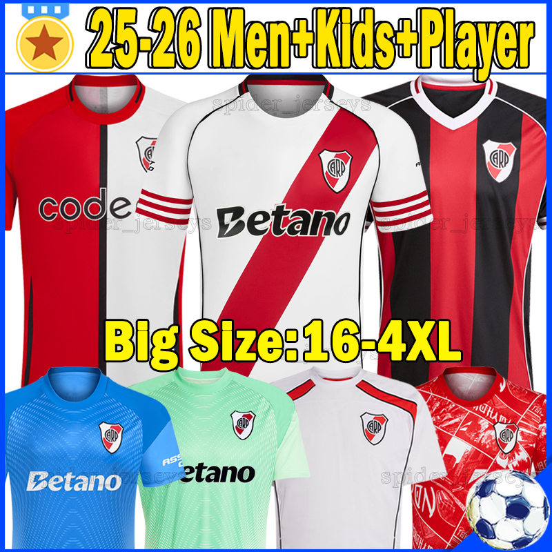 XXXL 4XL 25 26 River plate Soccer Jerseys Cup MASTANTUONO COLIDIO M. BORJA LANZINI GALOPPO 2025 2026 Player Version DRIUSSI Goalkeeper Football Shirts Men Kids Kits