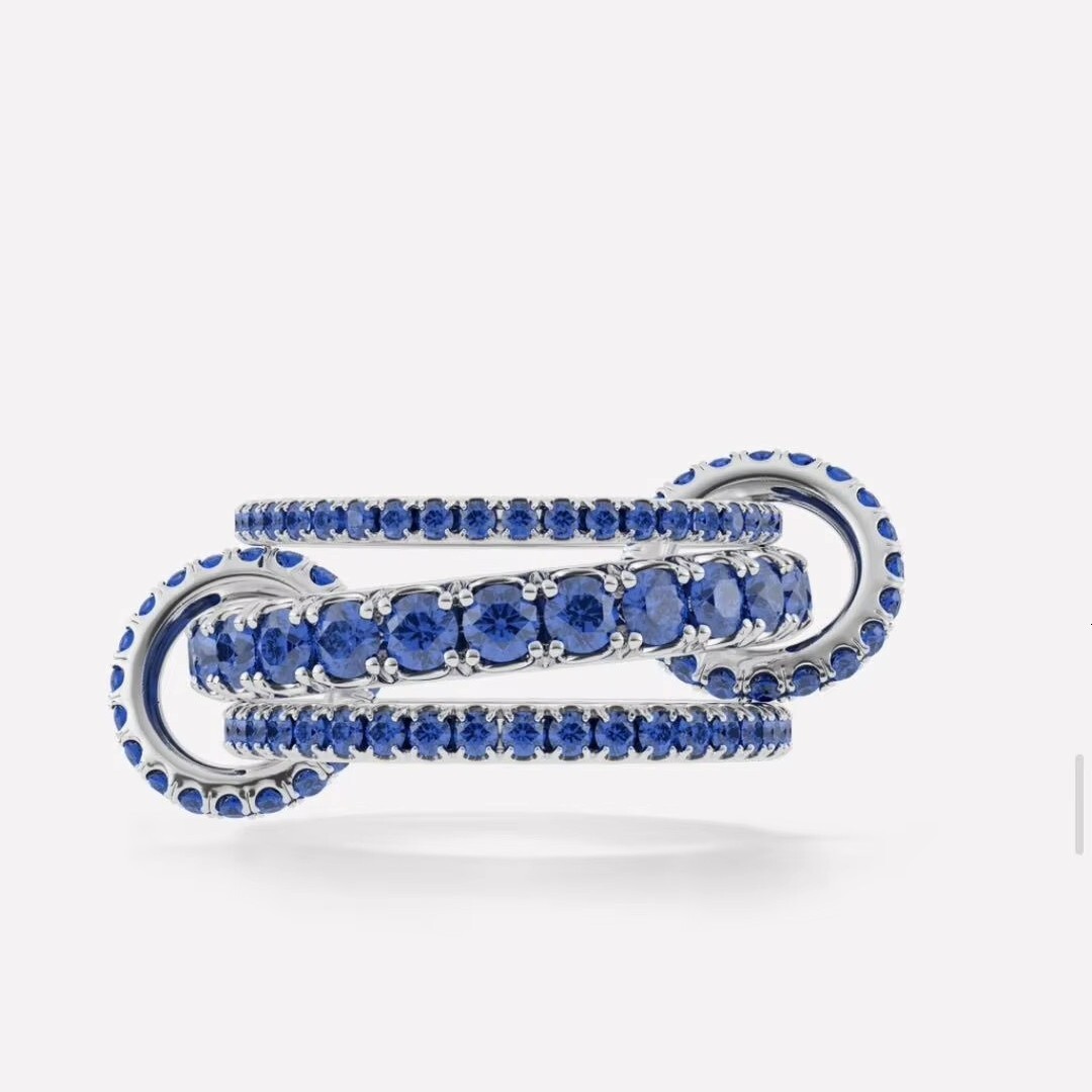 luxury jewelry designer jewelry Cross-Border Hot-Selling Light Luxury High-Grade Copper Inlaid Zircon Multi-Color Surround Ring Creative Personality T
