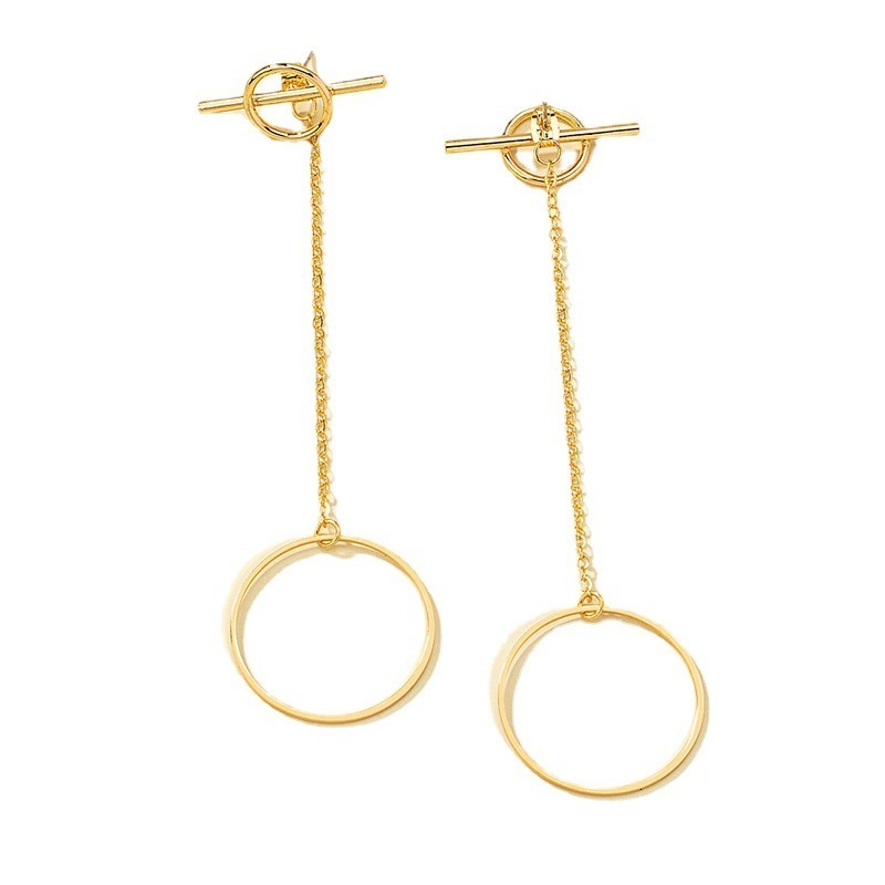 Statement Personality Exaggerated Metal Large Circle Pendant Earrings for Women Trendy Fashionable Elegant Temperament Ear Jewelry 250710