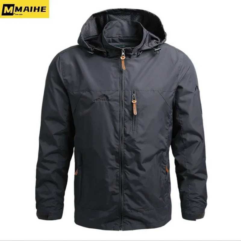 Gorpcore Jacket Mens Military Tactical Hunting Jacket Mens Autumn Casual Waterproof Windbreaker Mens Coat Pocket Work Clothes W250711