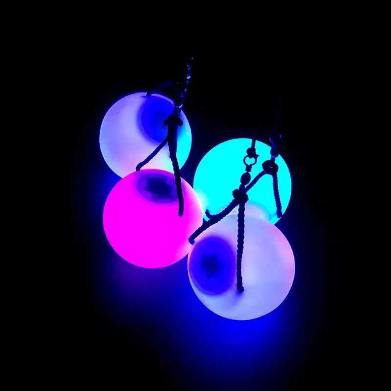 LED Colorful Luminous Ball Swing Flash Ball Dance Fitness Exercise Ball Halloween Christmas Childrens Light Ball ToysXJ250710